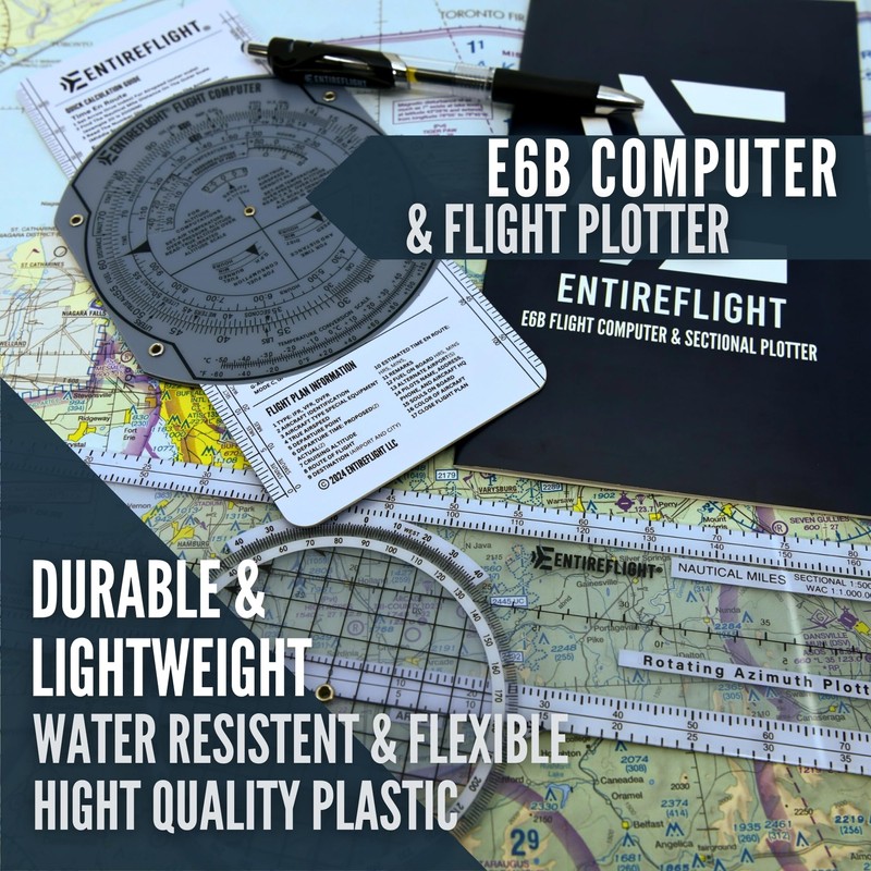 Aviation Pilot Kneeboard - E6b Flight Computer Plus Plotter &