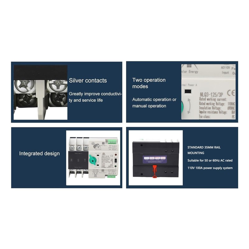 Automatic Transfer Switch for PV Solar and Generator 3P 110V