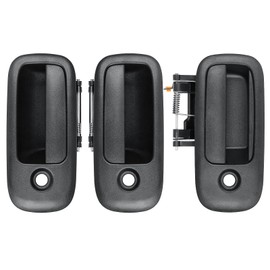 X4XZ 3PCS Exterior Door Handle Set Front Left & Right & Rear Right Side Compatible with 1996-2009 Chevy Express GMC Savana 1500 2500 3500 Van Replaces# 79320, 79321, 83373
