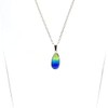 Gold Stone Sparkling Firefly Glass Necklace, Keramarin, Blue, Drop, Pendant,