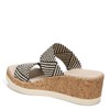 BZees Womens Resort Cork Strappy Wedge Sandal, Black Natural, 9