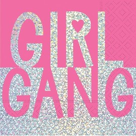 Design Design Girl Gang Beverage Napkin, Pink