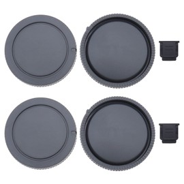 2 Sets Body Cap Rear Lens Cap Hot Shoe Cover Replacement Set Compatible with Sony Cameras with E-Mount Plastic Camera Accessories Grey