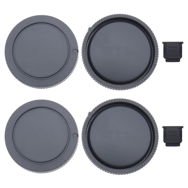2 Sets Body Cap Rear Lens Cap Hot Shoe Cover