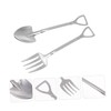 KICHOUSE 2pcs Stainless Steel Shovel Design Cutlery Set Multipurpose Fork