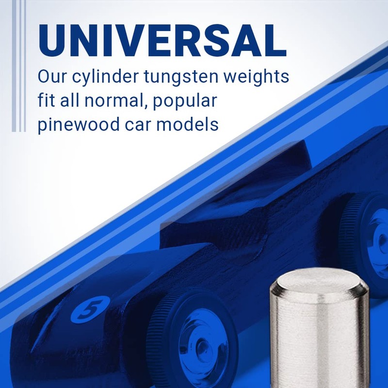 Pinewood Car Derby Tungsten Weight | 2.8oz Each, 0.864" Dia.