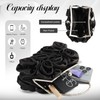 EVEOUT Elegant Satin Flower Evening Handbag with Chain for Women