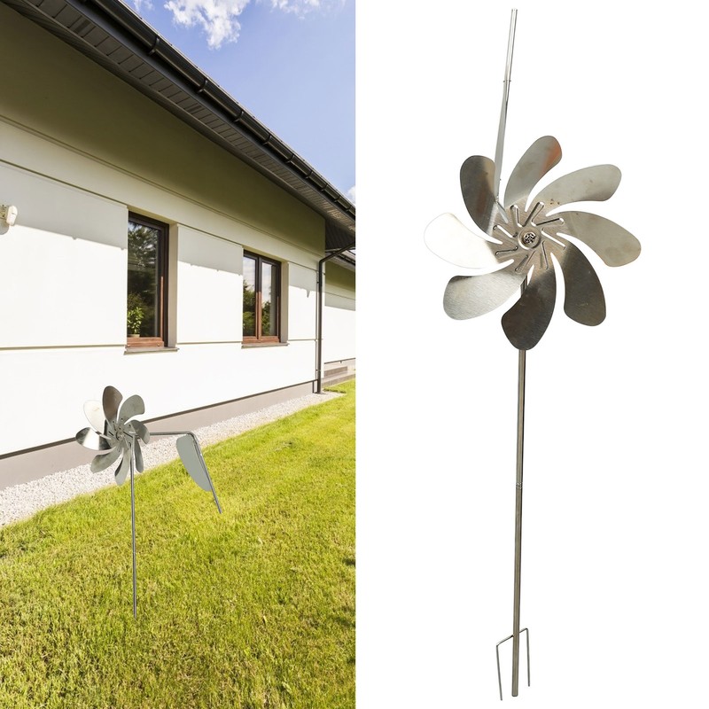Metal Windmill 360 Degree Rotation Rustproof Waterproof Decorative Stake Wind