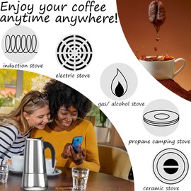 UMIHYGGE 12 Cup 600ml Silver Stovetop Espresso Maker Italian Stainless Steel Moka Pot Classic Cafe Percolator Maker for Home Camping Travel Use