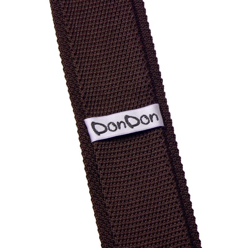 DonDon Men's Knit Tie handmade Dark Brown