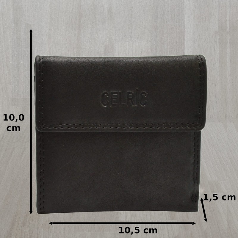 flevado Slim Lightweight Handy Black Men's Genuine Leather Wallet with