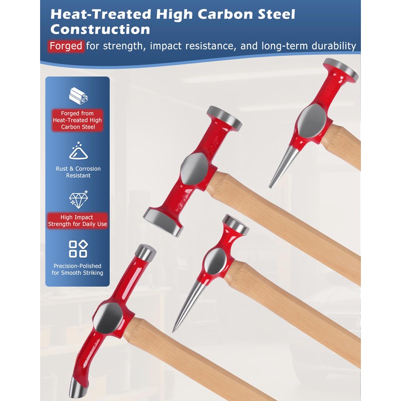 DAYUAN Auto Body Repair Hammer and Dolly Set, Forged Steel