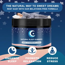 Strawberry Star Sleep Gummies, Sugar-Free, Vegan & Halal, Fruity Flavor, Gluten-Free, Chewable Supplement