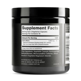 Toniiq Lion’s Mane - Ultra High Potency 10:1 Extract with 30% Polysaccharides - Highly Concentrated & Bioactive - Third-Party Lab Tested - 120 Capsules