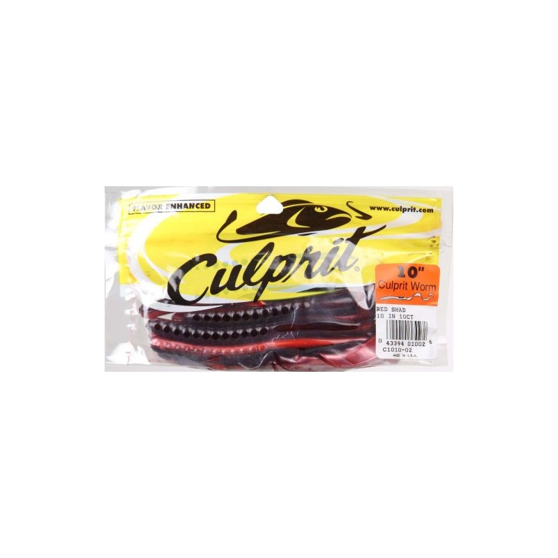 Culprit 10" Worm Red Shad - C1010-02