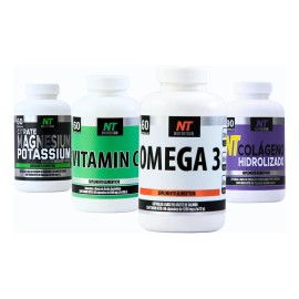 Magnesio Y Potasio, Colageno, Omega 3 Y Vit C Nt Nutrition Sabor Natural