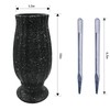 Cemetery Vase, Black Plastic, Modern Cylindrical Vase with Ground Spike,