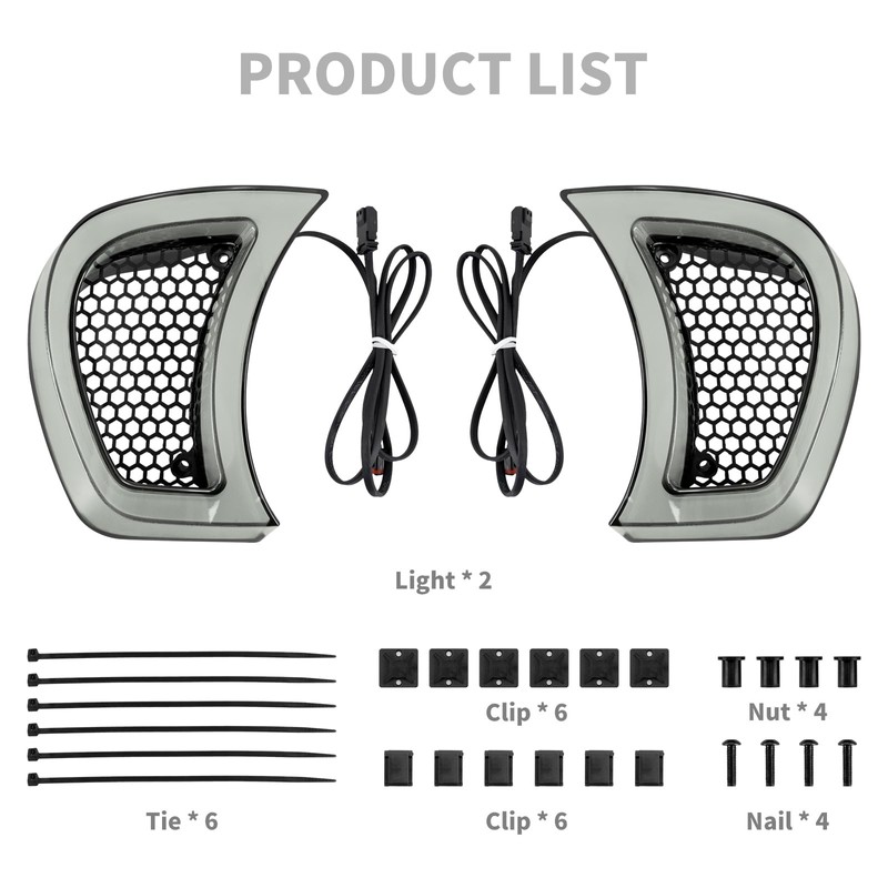 HCmotorku LED Headlight Vent Accents Turn Signal Light Running Light