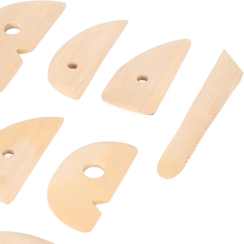 11pcs Pottery Trimming Tool Professional Wood Pottery Foot Shaper Tool