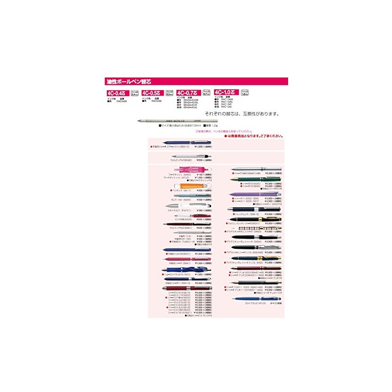 Zebra 0.7 mm 4C Pen Refill - Blue (Pack of