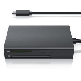 CSL - 3 in 1 USB USB-C Memory Card Reader, Card Reader Adapter, USB 3.2 Card Reader SD Cards, for SD, SDHC, SDXC, MicroSD, MicroSDHC and Micro SDXC Cards