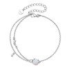 YUNKAI 925 Sterling Silver Opal Bracelet for Women, Adjustable Round