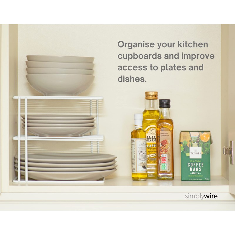 simplywire – 3 Tier Plate Rack - Kitchen Cupboard Organiser