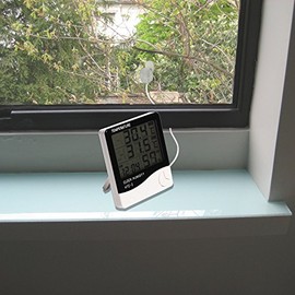Mengshen Termómetro Digital De Higrómetro, Monitor De Humedad De Temperatura Interior Y Exterior, Home Office Tempómetro De Indicador De Humedad -... 