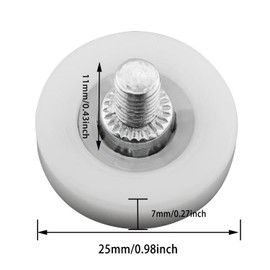 JianLing 10PCS Furniture Drawer Replacement Bearing Nylon Pulley 25mm with Screw Small Wheel Positioning Roller Suitable for Dresser Cabinet Sliding Door Cashier Filing Cabinet