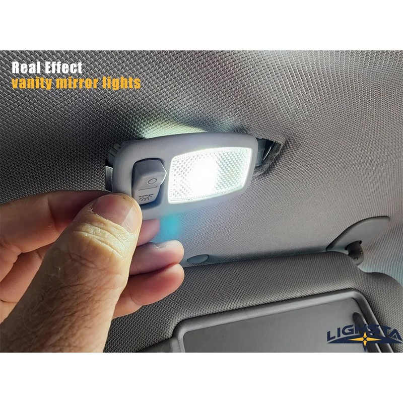 LIGHSTA 8PCS Super Bright White Interior LED Light Kit Package