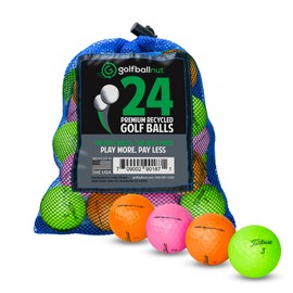 GolfBall Nut Used and Recycled for Titleist Mix Near Mint 4A Quality Colors 24 Golf Balls Mesh Bag Included