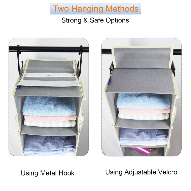 roomtalk Large-Sized Hanging Shoe Organizer 8-Shelf, Hanging Closet Organizer with