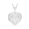 Tuscany Silver Large Engraved Heart Locket Pendant on Curb Chain of 46 cm/18-inch