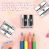 Tamaki 8 Pack Handheld Metal Pencil Sharpener with 2 Holes