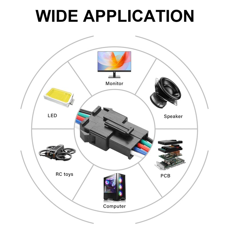 GINTOOYUN 10 Pairs JST SM 5-Pin Cable 22AWG 5-Pin SM