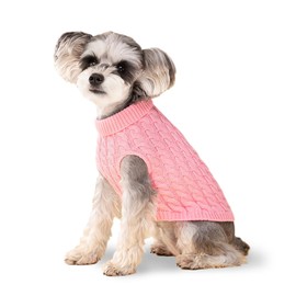 Pink S Dog Pullover Sweater, Turtleneck Knitwear for Small & Medium Dogs, Warm Clothes for Bulldogs, Poodles, Yorkshires, Cocker Spaniels