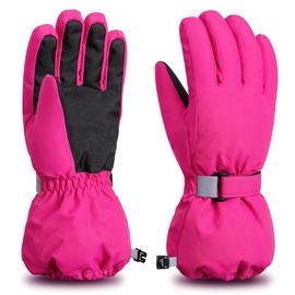 ThxToms Children's Ski Gloves Winter Snow Ski Gloves -15°C Windproof Waterproof Warm Oxford Thickened Cold Weather Outdoor Sports Snowboard Skiing Boys Girls for 4-13 Years Old
