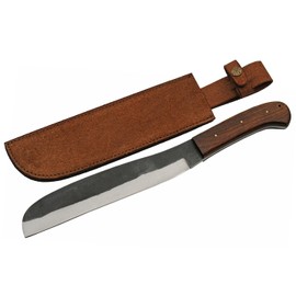 SZCO Supplies 16" Hand Forged Wood Handle Outdoor Machete With Sheath