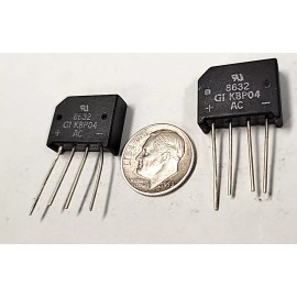 GENERAL INSTRUMENT KBP04 Full Wave Bridge Rectifier Diode, S.I.L. 2AMP 400 V Flat Pack N.O.S.(2PCS)
