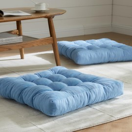 EzKamfort Floor Pillows Cushions for Adults - 22 x 22 Inch Meditation Cushion Pillow Square Floor Pillow Memory Foam Added Floor Cushion, Extra Large Floor Pillow Seating Cushions for Sitting on Floor