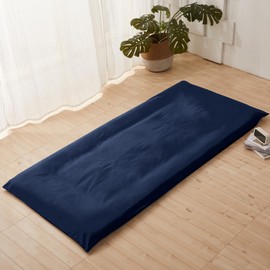 AYO One-Touch Sheet Futon Cover Water-Washed Processing Single Navy Sheet Fitted Sheet Elastic Replacement Plain Stylish 41.3 x 84.6 inches (105 x 215 cm)