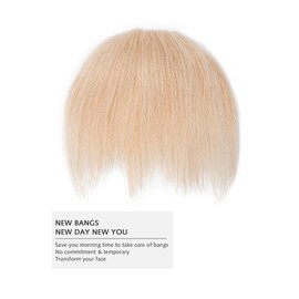 Yamel Bangs Hair Clip Real Human Hair Unique Irregular Fringe Natural Blonde Clip in Bangs Hair Extensions for Women