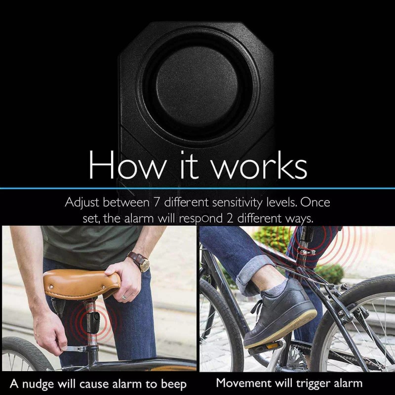 besttechtrading Bike Alarm with Remote Wireless Anti-Theft Vibration Security System