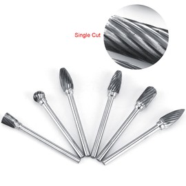 brocas para concreto, Juego de fresas rotativas, 10 piezas de 3 mm de vástago Corte doble de acero de tungsteno Rodajas de fresas rotativas de carburo sólido con cabeza para herramienta rotativa para