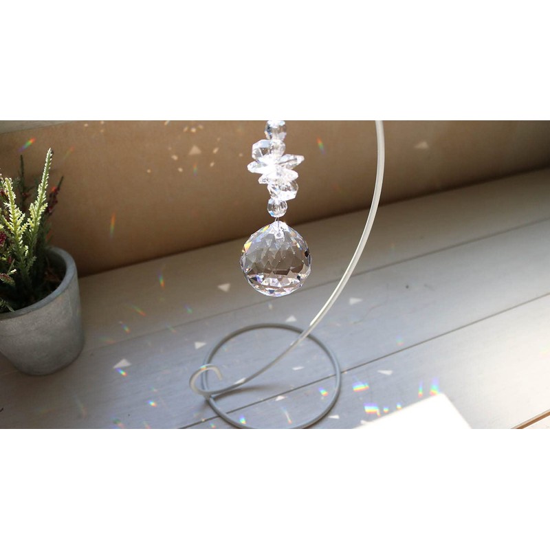 [Asfour] White Urthr Suncatcher with Stand Figurine Asphone Crystal