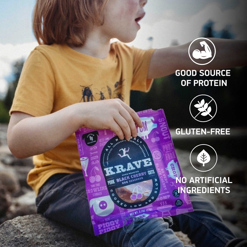 KRAVE All Natural Pork Jerky, Black Cherry BBQ - Protein