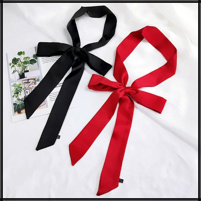 White Fang NC024 Women's Ribbon Tie, Ribbon Tie, Uniform, Bowtie,
