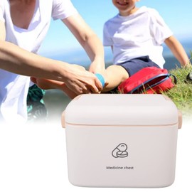 Ausla Verdickte PP-Medizin-Aufbewahrungsbox, Langlebiger Familien-Medizinbehälter mit Herausnehmbarem Tablett, Großes Fassungsvermögen, für Zuhause und auf Reisen (B-Typ)