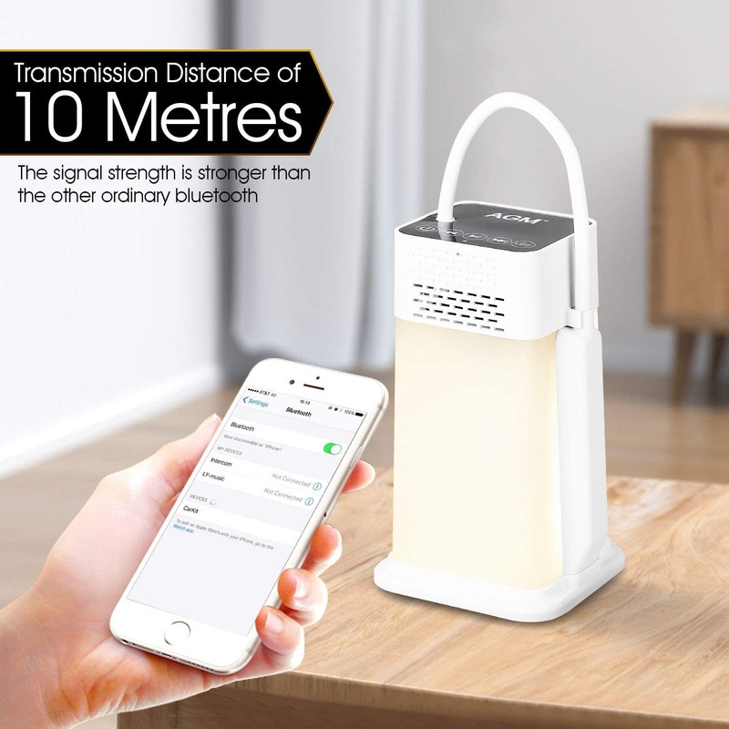 AGM LED Bedside Lamp, 1200 mAh Night Light with Bluetooth