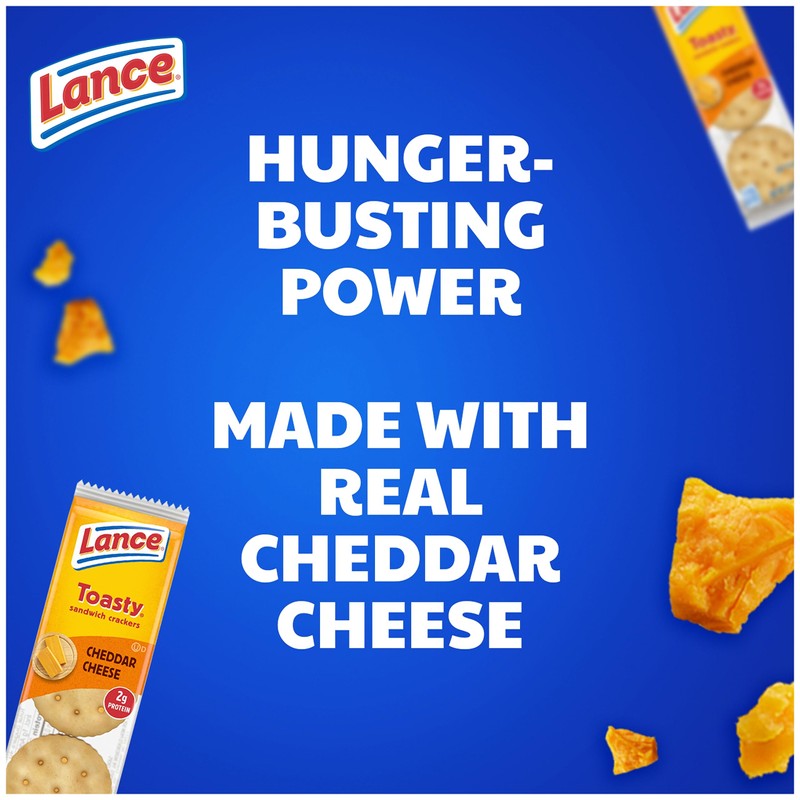 Lance Sandwich Crackers, Toasty Cheddar, 10 Individually Wrapped Packs, 6